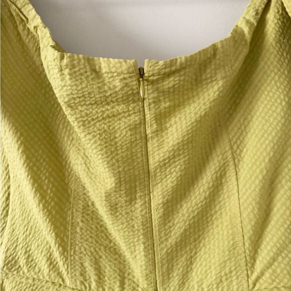 Tanya Taylor Ashland Cotton Off-Shoulder Midi Dress in Lime - Size 6 - Picture 5 of 7